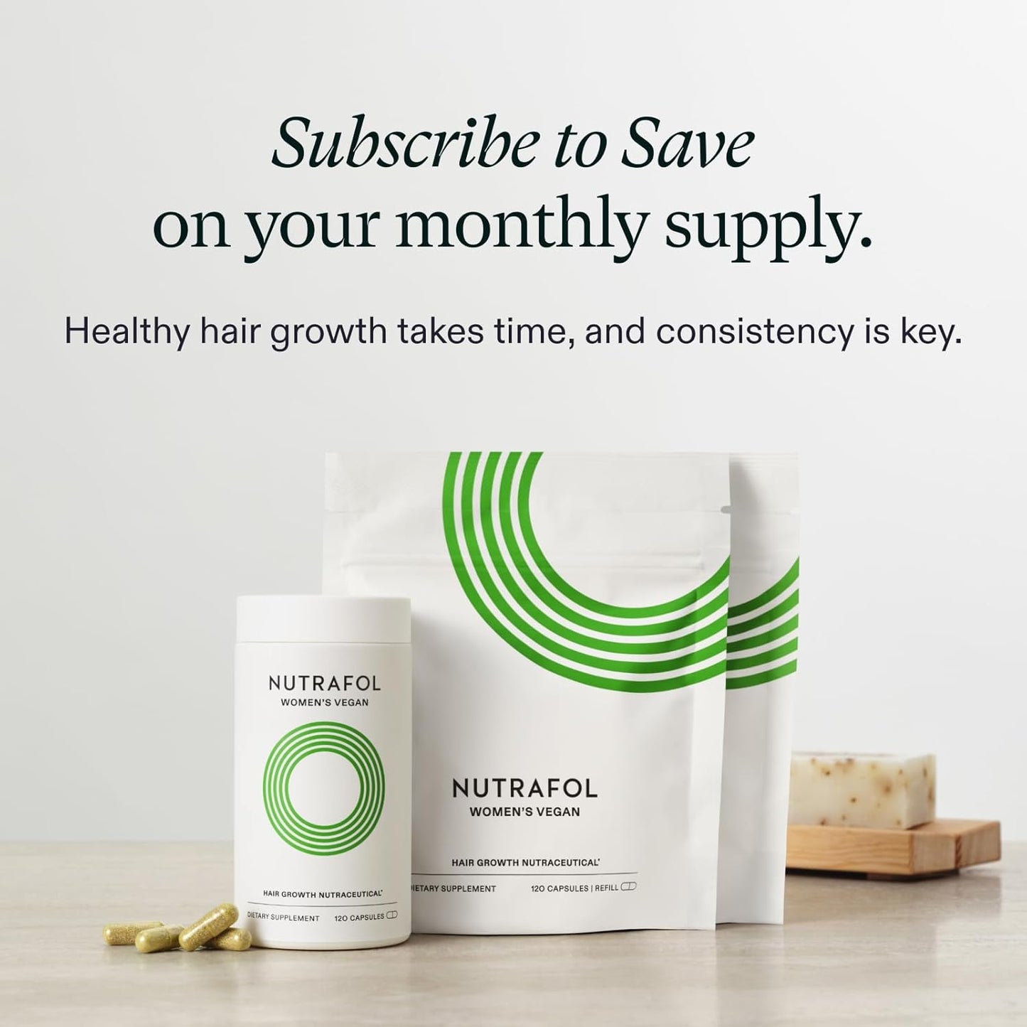 Nutrafol Women's Hair Growth Supplements, For Women 18-44 Years Old, Clinically Tested for Visibly Thicker, Stronger Hair, 100% Vegan Ingredients, Dermatologist Recommended - 1 Month Supply