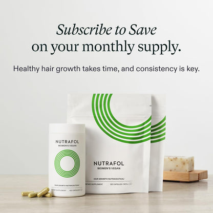 Nutrafol Women's Hair Growth Supplements, For Women 18-44 Years Old, Clinically Tested for Visibly Thicker, Stronger Hair, 100% Vegan Ingredients, Dermatologist Recommended - 1 Month Supply